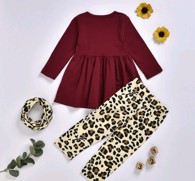 Girls leopard print set with headband