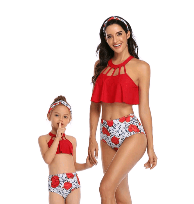 Mommy & me matching halter two piece swimsuit set