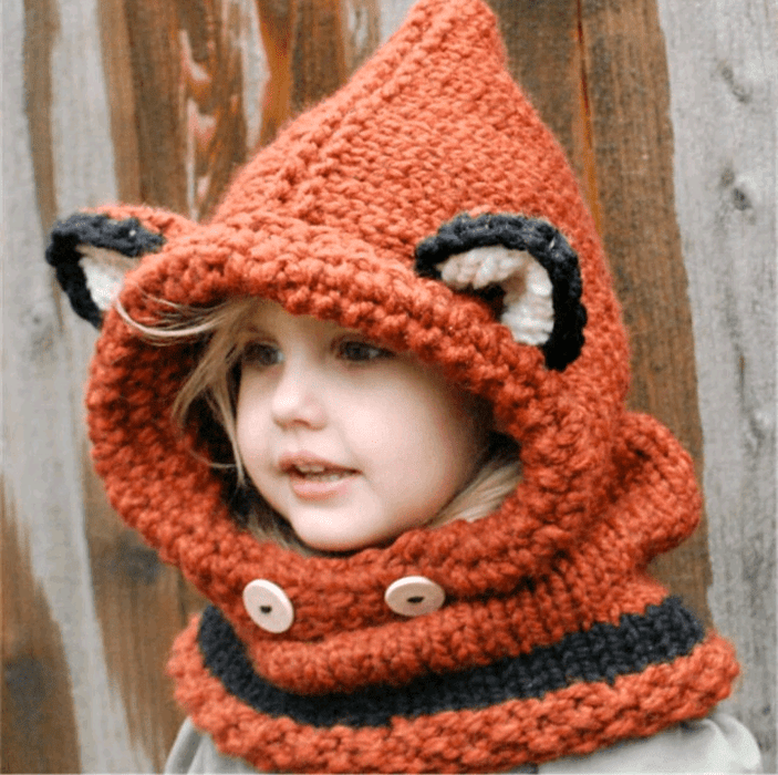 Fox styled kids cape headwear