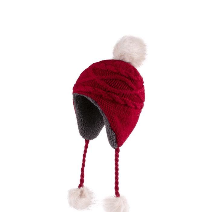 Kid's knitted pompom ear warmer hat buy 1 get 2 free min 3 order (discount applied at checkout)