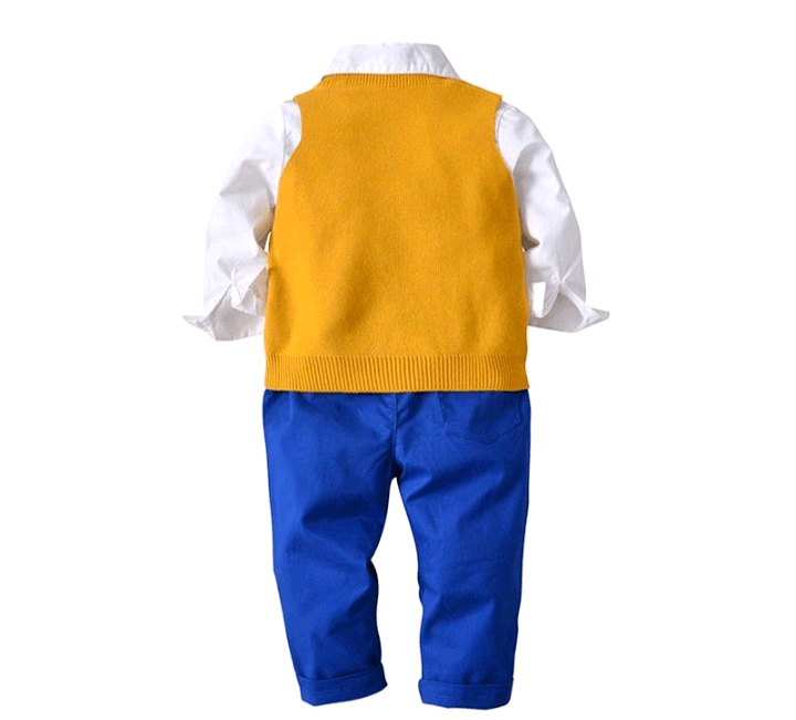 Boys cotton knit vest and pants set w/ bowtie Micah