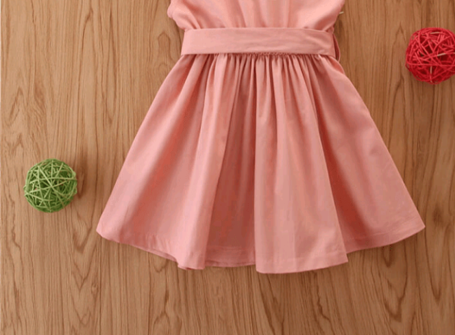 Girls fashionable double lapel sleevless dress