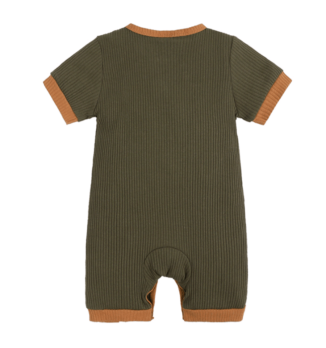 Basics solid color short sleeve baby rompers