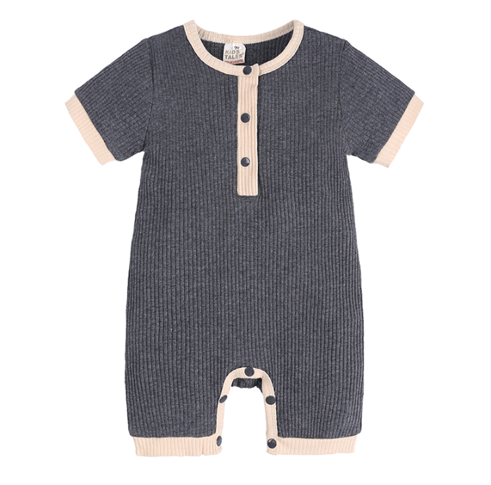 Basics solid color short sleeve baby rompers