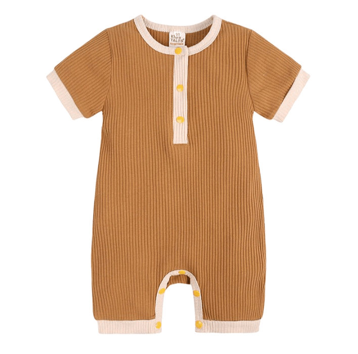 Basics solid color short sleeve baby rompers