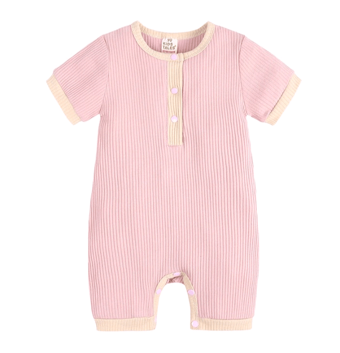 Basics solid color short sleeve baby rompers
