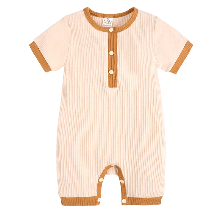 Basics solid color short sleeve baby rompers